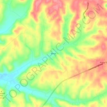 Mapa topográfico Berea, altitude, relevo