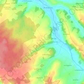 Mapa topográfico La Prade, altitude, relevo