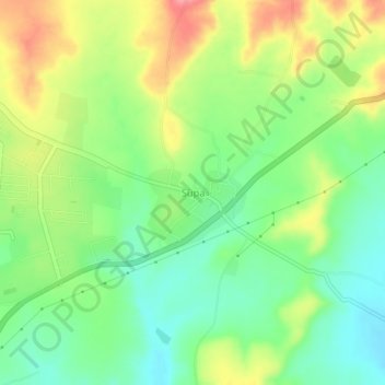 Mapa topográfico Supa, altitude, relevo