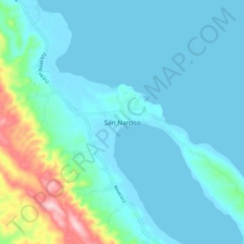 Mapa topográfico San Narciso, altitude, relevo