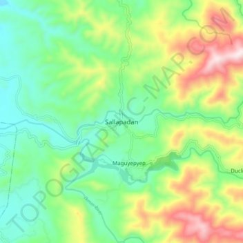Mapa topográfico Sallapadan, altitude, relevo