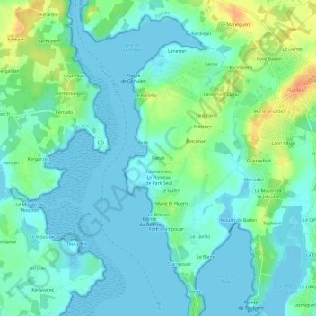 Mapa topográfico Parun, altitude, relevo