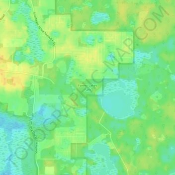 Mapa topográfico Forest Lakes Park, altitude, relevo