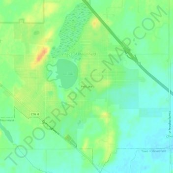 Mapa topográfico Pell Lake, altitude, relevo