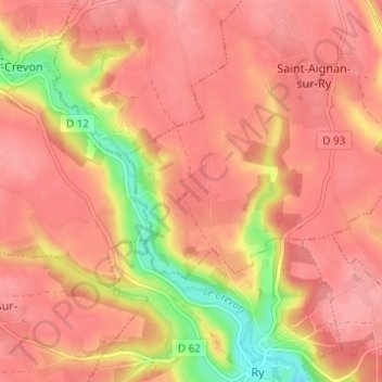 Mapa topográfico Épinay, altitude, relevo