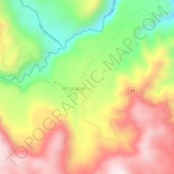 Mapa topográfico Santa Leticia, altitude, relevo