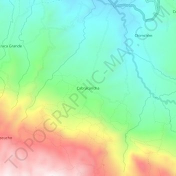 Mapa topográfico Cabracancha, altitude, relevo