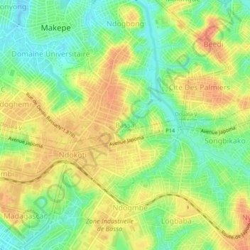 Mapa topográfico Bassa, altitude, relevo