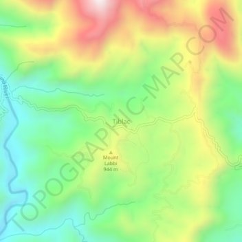 Mapa topográfico Tiblac, altitude, relevo
