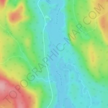 Mapa topográfico Lac Lavigne, altitude, relevo
