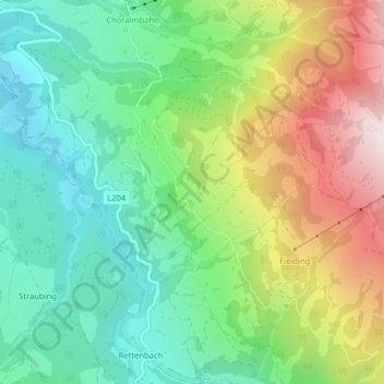 Mapa topográfico Oberwindau, altitude, relevo