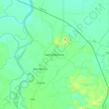 Mapa topográfico Santa Marcela, altitude, relevo