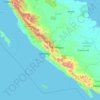 Mapa topográfico Bengkulu, altitude, relevo