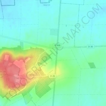 Mapa topográfico Landau, altitude, relevo