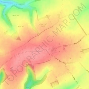 Mapa topográfico High Hunsley, altitude, relevo