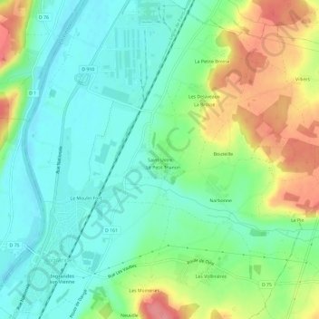 Mapa topográfico Saint-Ustre, altitude, relevo