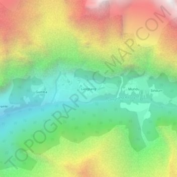 Mapa topográfico Langtang, altitude, relevo