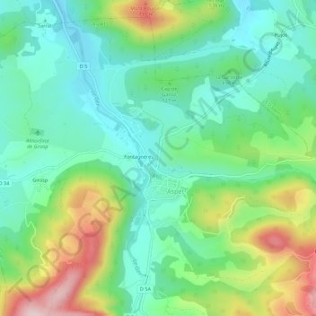 Mapa topográfico Balejon, altitude, relevo