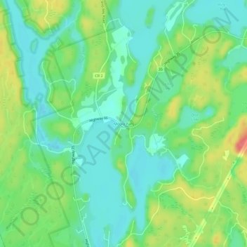 Mapa topográfico Moore Falls, altitude, relevo
