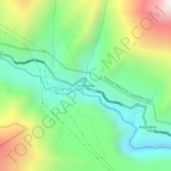 Mapa topográfico La Victoria, altitude, relevo