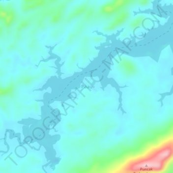 Mapa topográfico Paau, altitude, relevo