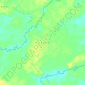 Mapa topográfico Sungai Udang, altitude, relevo