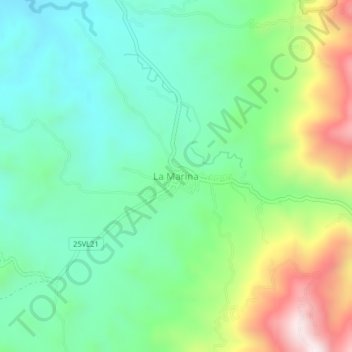 Mapa topográfico La Marina, altitude, relevo