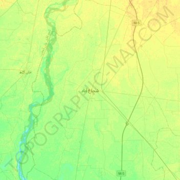 Mapa topográfico Shujaabad, altitude, relevo