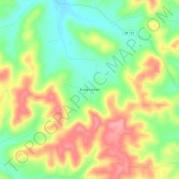 Mapa topográfico Bottle Hollow, altitude, relevo