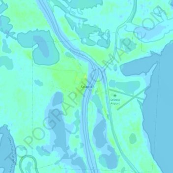 Mapa topográfico Selawik, altitude, relevo
