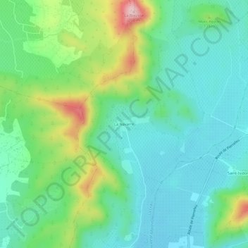 Mapa topográfico La Navarre, altitude, relevo