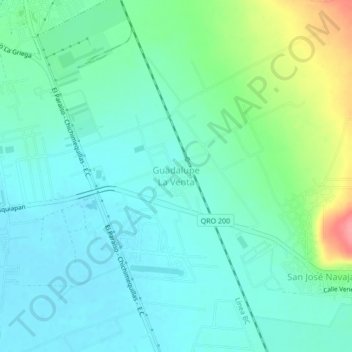 Mapa topográfico Guadalupe La Venta, altitude, relevo