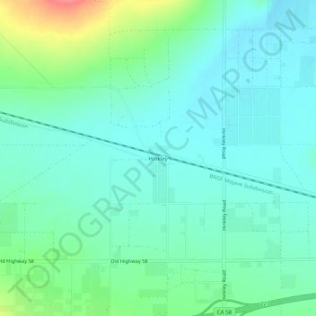 Mapa topográfico Hinkley, altitude, relevo