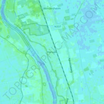 Mapa topográfico Herxen, altitude, relevo