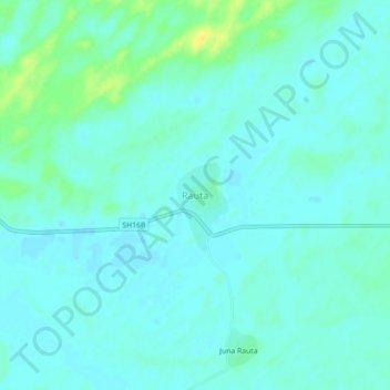 Mapa topográfico Rauta, altitude, relevo