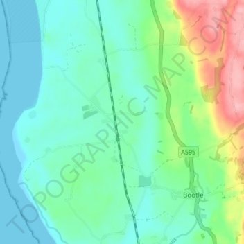 Mapa topográfico Hycemoor, altitude, relevo