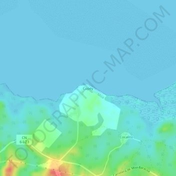 Mapa topográfico Cupey, altitude, relevo