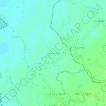 Mapa topográfico Pangclara, altitude, relevo