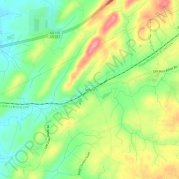 Mapa topográfico Telford, altitude, relevo