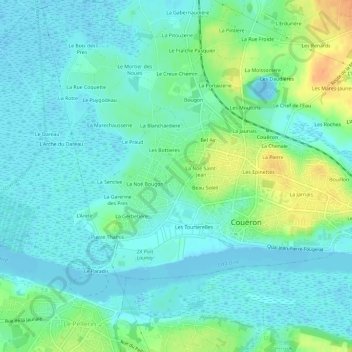 Mapa topográfico Les Carterons, altitude, relevo