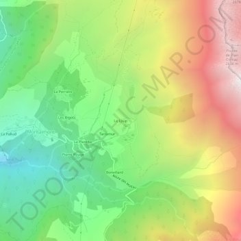 Mapa topográfico Le Loup, altitude, relevo