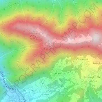 Mapa topográfico Le Corne, altitude, relevo
