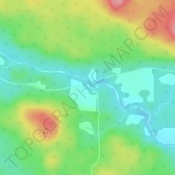 Mapa topográfico Ansonia, altitude, relevo
