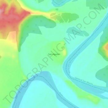 Mapa topográfico San Agustin, altitude, relevo