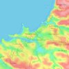 Mapa topográfico Newquay, altitude, relevo