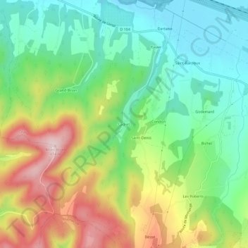 Mapa topográfico Ladret, altitude, relevo