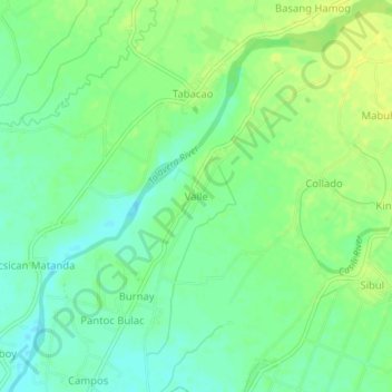 Mapa topográfico Valle, altitude, relevo