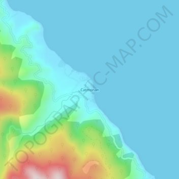 Mapa topográfico Catmonan, altitude, relevo