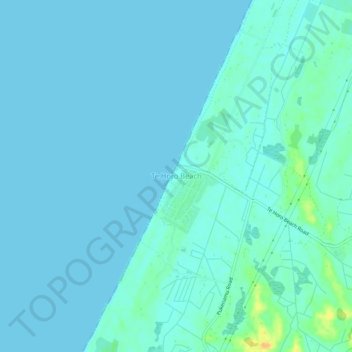 Mapa topográfico Te Horo Beach, altitude, relevo