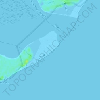Mapa topográfico Praia da Culatra, altitude, relevo